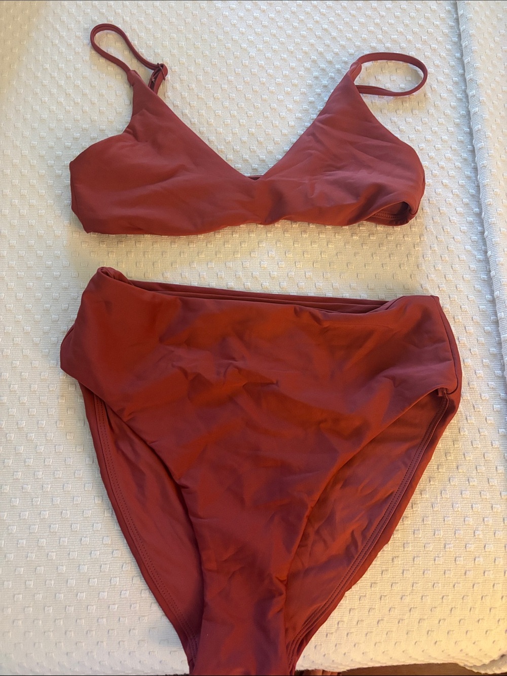 J. Crew classic sculpt terracotta Red Bikini Set- small